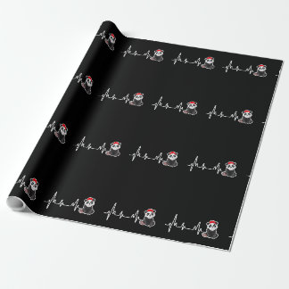 Papier Cadeau Panda Heartbeat Santa Hat Funny Christmas Pajama G