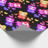 Papier Cadeau Panda Love Cosmic Space Rainbow Heart (Coin)