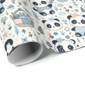 Papier Cadeau Panda Magic : Conception de papier d'enveloppement (Coin rond)