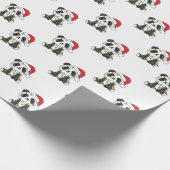 Papier Cadeau Panda Noël Animaux d'hiver Pandas Envelopper Pap (Coin)