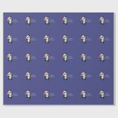 Papier Cadeau Panda Noël Neige Animaux d'hiver Pandas Wrappin (Plat)