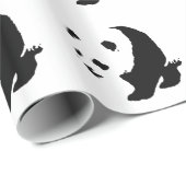 Papier Cadeau Panda noir et blanc (Coin rond)
