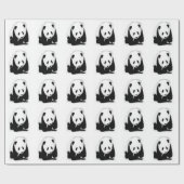 Papier cadeau Panda noir et blanc (Plat)