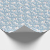 Papier Cadeau Panda Ours et Fleurs (Coin)