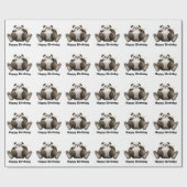Papier Cadeau Panda paresseux (Plat)