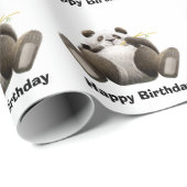 Papier Cadeau Panda paresseux (Coin rond)