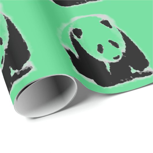 Papier Cadeau Panda Pop Art (Coin rond)