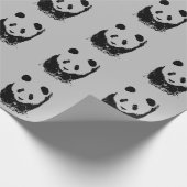 Papier Cadeau Panda Pop Art Noir & Blanc (Coin)