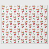 Papier Cadeau Panda Rouge Noël Neige Animaux d'hiver Panda (Plat)