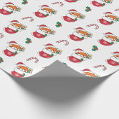 Papier Cadeau Panda Rouge Noël Neige Animaux d'hiver Panda (Coin)