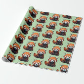 Papier Cadeau Panda roux (Déroulé)