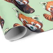 Papier Cadeau Panda roux (Coin rond)