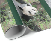Papier Cadeau Panda Vert Géant Cute (Coin rond)