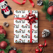 Papier Cadeau Pandas de Noël