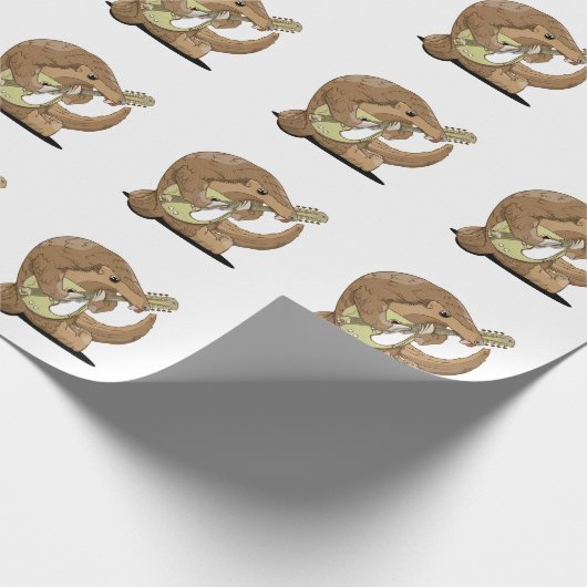 Papier Cadeau Pangolin en mandoline (Coin)