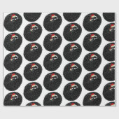 Papier Cadeau Pangolin enroulé Noël noir et blanc (Plat)