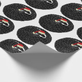 Papier Cadeau Pangolin enroulé Noël noir et blanc (Coin)