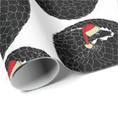 Papier Cadeau Pangolin enroulé Noël noir et blanc (Coin rond)