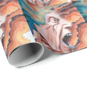 Papier Cadeau Panic Waves peinture à l'huile (Coin rond)