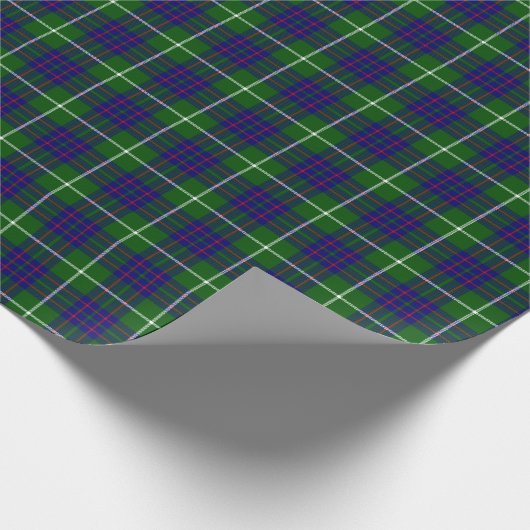 Papier Cadeau Panier bleu vert tartan MacIntyre (Coin)