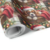 Papier Cadeau Panier Confortable pour Cavalier King Charles Span (Coin rond)