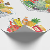 Papier Cadeau Panier d'achat supermarché