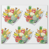 Papier Cadeau Panier d'achat supermarché (Plat)