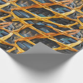 Papier Cadeau Panier d'armure de lin de bleu d'Aotearoa Nouvelle (Coin)