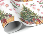 Papier Cadeau Panier de carlin sous l'arbre (Coin rond)