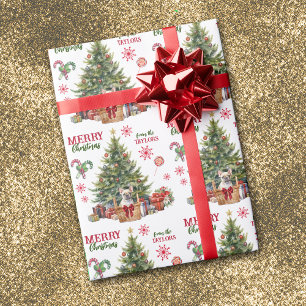 Papier Cadeau Panier de chiot à chien français sous l'arbre de N