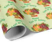 Papier Cadeau Panier de fruits Art Vintage personnalisé (Coin rond)