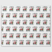 Papier Cadeau Panier de golf d'équitation de Noël Père Noël (Plat)