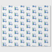 Papier Cadeau Panier de golf Preppy Blue (Plat)