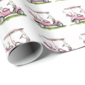 Papier Cadeau Panier de golf rose (Coin rond)