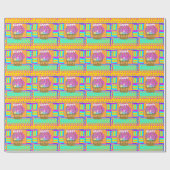 Papier Cadeau Panier de Pâques et d'Oeufs inspirés de l'Afrique (Plat)