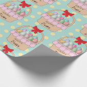 Papier Cadeau Panier de Pâques et oeufs de Pâques Pastel (Coin)