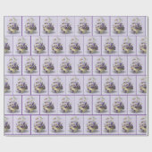 Papier Cadeau panier de sansy à l'ancienne sur oeillet (Plat)