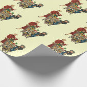 Papier Cadeau Panier d'épicerie Retro Family, Mom and Kids (Coin)