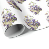 Papier Cadeau Panier en blanc (Coin rond)