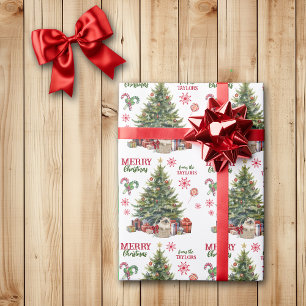 Papier Cadeau Panier en chaton siamois sous l'arbre de Noël