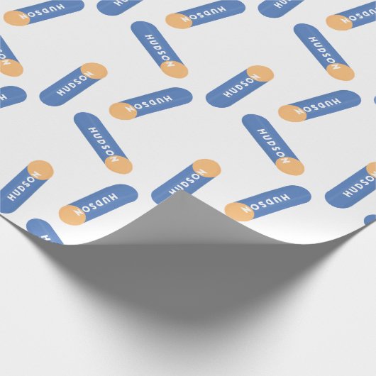 Papier Cadeau Panier en mousse avec nom design personnalisé (Coin)