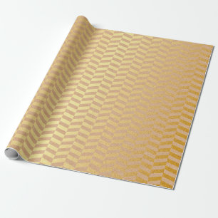 Papier Cadeau Panier naturel géométrique Pink Golden Zig Zag