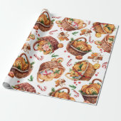 Papier Cadeau Paniers biscuits de Noël (Déroulé)