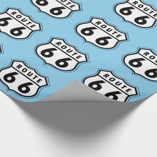Papier Cadeau Panneau Baby Blue Route 66 (Coin)
