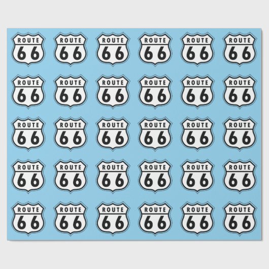 Papier Cadeau Panneau Baby Blue Route 66 (Plat)