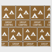 Papier Cadeau Panneau Camping de groupe (Plat)