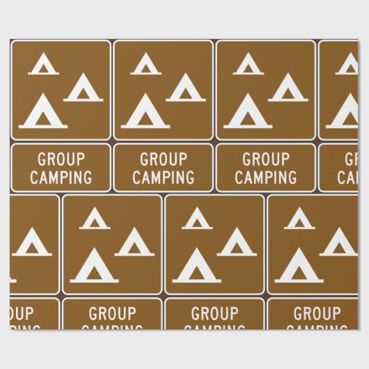 Papier Cadeau Panneau Camping de groupe (Plat)