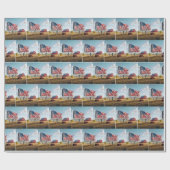 Papier Cadeau Panneau d'affichage du drapeau américain sur la fe (Plat)