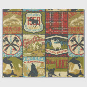 Papier Cadeau Panneau d'aventure et symbole patchw des territoir (Plat)