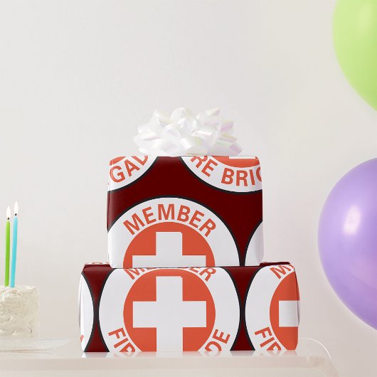 Papier Cadeau Panneau de brigade de pompiers membre Croix-Rouge